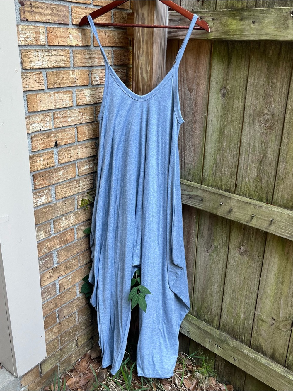 Three Bird Nest Light Blue Harem Spaghetti-Strap Jumpsuit